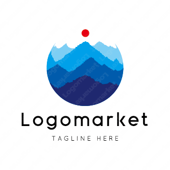 山と太陽と自然のロゴ