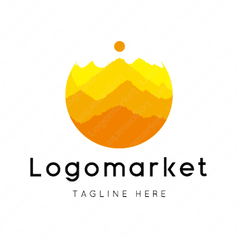 山と太陽と自然のロゴ