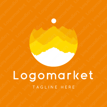 山と太陽と自然のロゴ