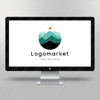 山と太陽と自然のロゴ