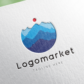 山と太陽と自然のロゴ