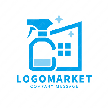 洗剤とハウスクリーニングと清潔のロゴ