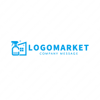 洗剤とハウスクリーニングと清潔のロゴ