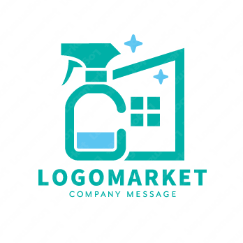 洗剤とハウスクリーニングと清潔のロゴ