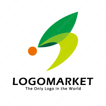 若葉と飛躍と妖精のロゴ