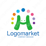 Hと虹と笑顔のロゴ