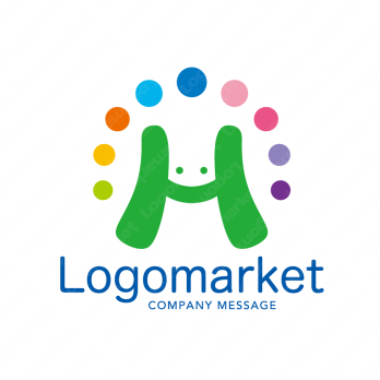 Hと虹と笑顔のロゴ