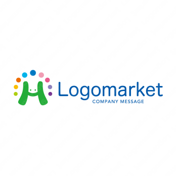 Hと虹と笑顔のロゴ