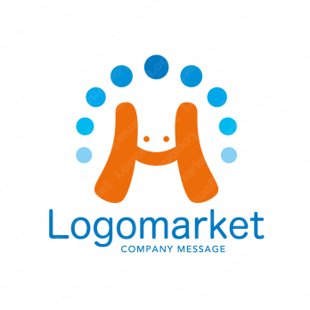 Hと虹と笑顔のロゴ