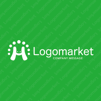 Hと虹と笑顔のロゴ