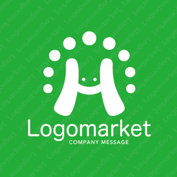 Hと虹と笑顔のロゴ