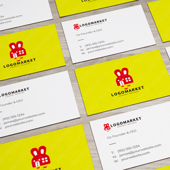 うさぎと家と足跡のロゴ