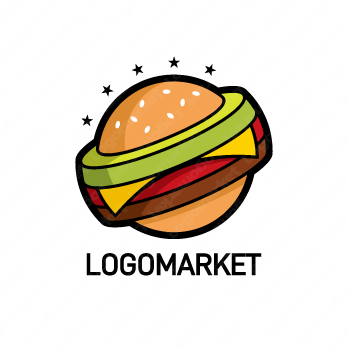 球とファーストフードとパンのロゴ