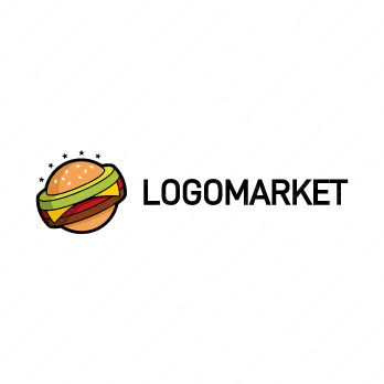 球とファーストフードとパンのロゴ