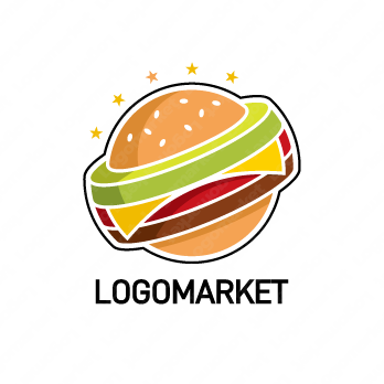 球とファーストフードとパンのロゴ