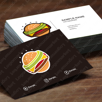 球とファーストフードとパンのロゴ