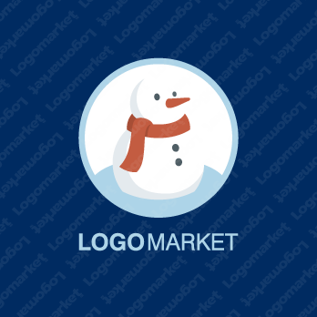 スノーマンと雪と冬のロゴ