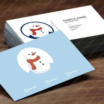 スノーマンと雪と冬のロゴ