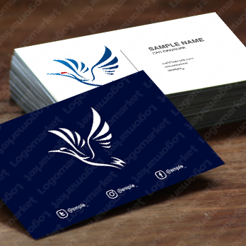 鶴と鳥と翼のロゴ