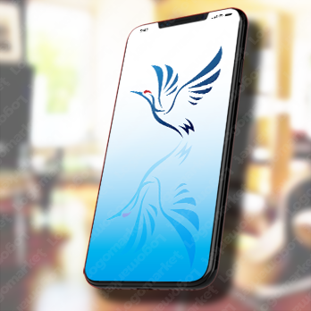 鶴と鳥と翼のロゴ