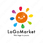 太陽と笑顔と虹のロゴ