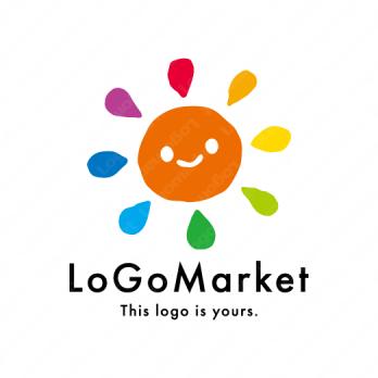 太陽と笑顔と虹のロゴ