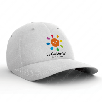 太陽と笑顔と虹のロゴ