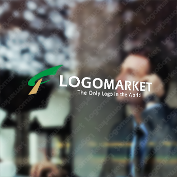 木と矢印と成長のロゴ