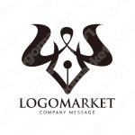 牛と万年筆とクールのロゴ