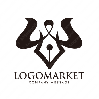 牛と万年筆とクールのロゴ