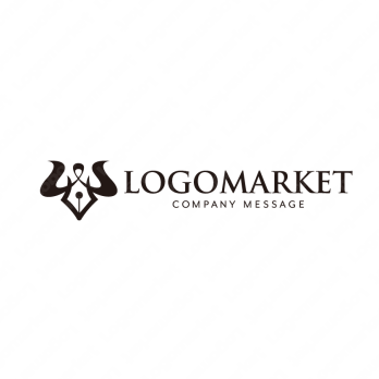 牛と万年筆とクールのロゴ