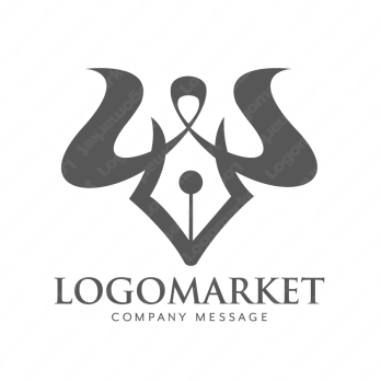 牛と万年筆とクールのロゴ