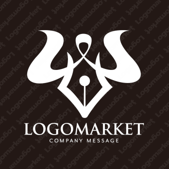 牛と万年筆とクールのロゴ