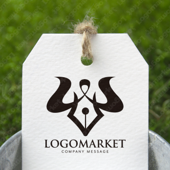 牛と万年筆とクールのロゴ