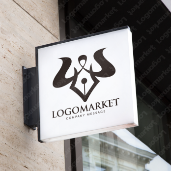 牛と万年筆とクールのロゴ