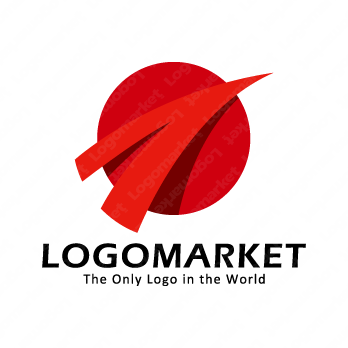 日の丸と矢印と情熱のロゴ