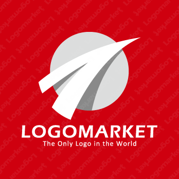 日の丸と矢印と情熱のロゴ