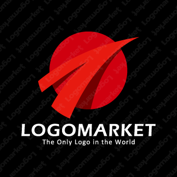 日の丸と矢印と情熱のロゴ