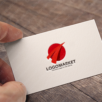 日の丸と矢印と情熱のロゴ