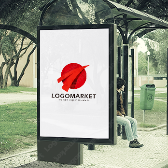 日の丸と矢印と情熱のロゴ