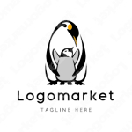 ペンギンと親子と母子のロゴ