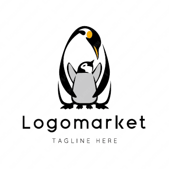 ペンギンと親子と母子のロゴ