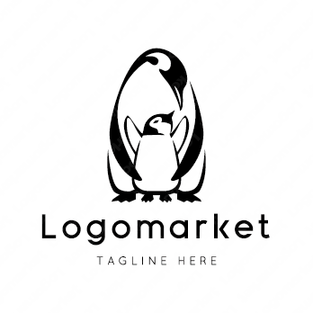 ペンギンと親子と母子のロゴ