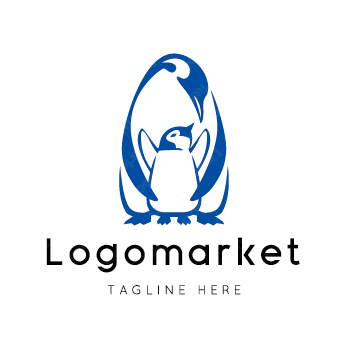 ペンギンと親子と母子のロゴ