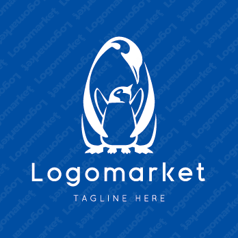 ペンギンと親子と母子のロゴ