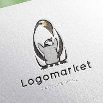 ペンギンと親子と母子のロゴ