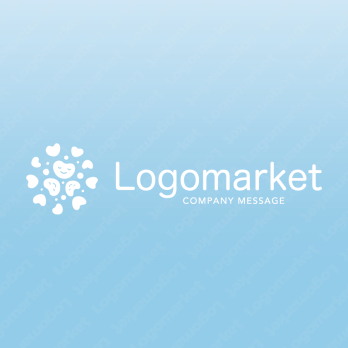 ハートとコミュニケーションと優しいのロゴ