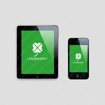 四つ葉と輝きと幸福のロゴ