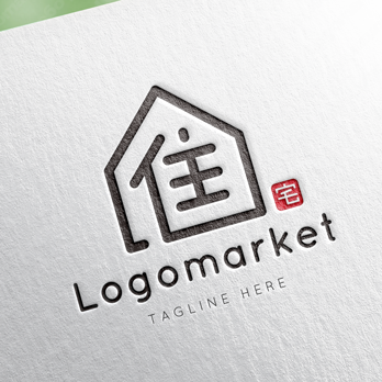 住と住宅と家のロゴ