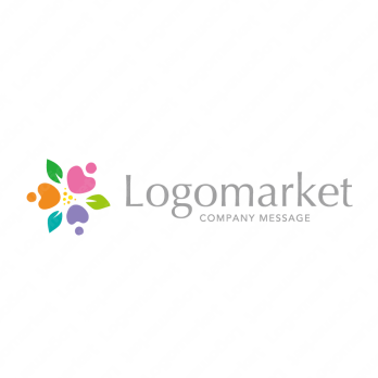 人とハートと花のロゴ